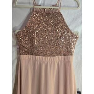 Lulu's Endlessly Enchanted Champagne Dress Pink Formal/Party/Prom/Wedding Size L